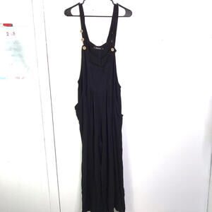 Automet Jumpsuit Womens XL Wide Leg Crepe Casual Jumper Sleeveless Cropped